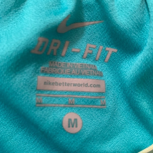 Teal and yellow nike dri-fit running shorts - Picture 3 of 3